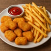 43 Chicken Nuggets mit einer Portion Pommes